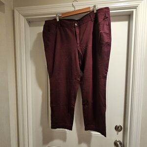 INC International Concepts Burgundy Trousers with Relaxed Fit